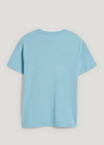 Блакитна літня підліткова футболка для хлопчика 2188686 C&A