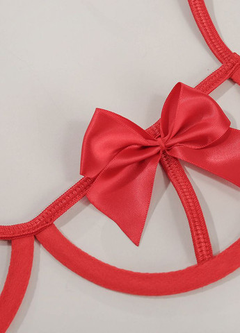 Красный демисезонный комплект женского белья с бантиками сексуальний Cindylove