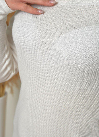 Белое джинсовое платье женское белого цвета размер 46 в стиле ампир Let's Shop однотонное