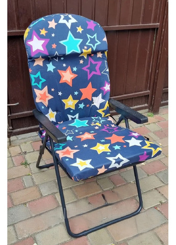 Раскладное кресло шезлонг с подлокотниками складной для отдыха дачи рыбалки пикника кемпинга (475286-Prob) Со звездами Unbranded (265391188)