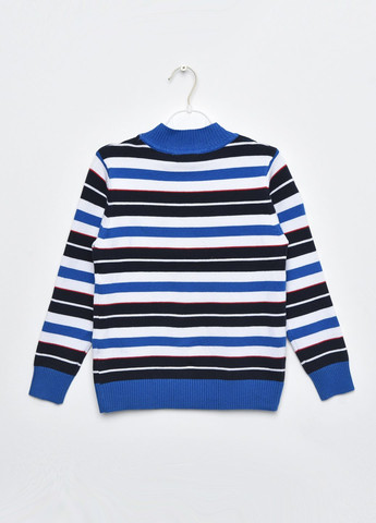 Синий демисезонный свитер детский для мальчика синего цвета в полоску пуловер Let's Shop
