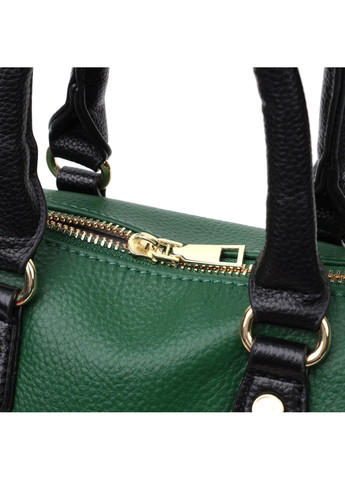 Шкіряна сумка бочонок з темними акцентами 22351 Зелена Vintage (276457634)