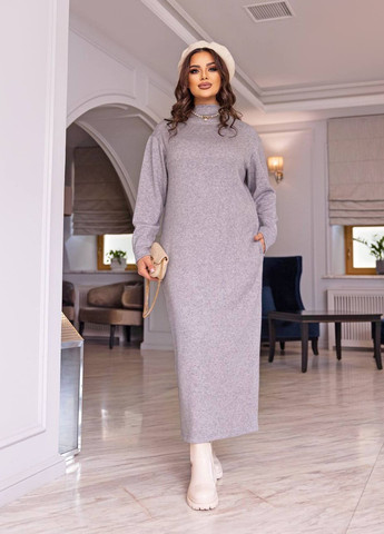 Сіра женское теплое платье цвет серй р.50/52 445911 New Trend