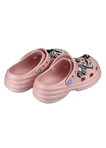 Женские кроксы сабо с джибитсами розовые 10212-4 Sanlin (277689040)