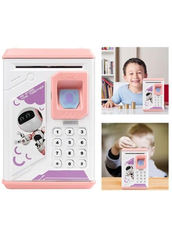 Дитячий електронний сейф скарбничка з імітатором відбитка пальців Робот Рожевий No Brand robot bodyguard (260495662)