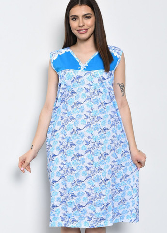 Ночная рубашка женская белого цвета с голубыми вставками Let's Shop (271958500)