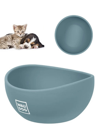 Силіконова миска тарілка посуд із стійким дном для тварин котів собак 250 мл 125 мм (474727-Prob) Сіра Unbranded (259518331)