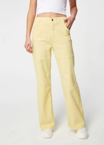 Широкие джинсы однотонные кежуал Желтые Jennyfer - (260738958)