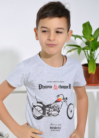 Серая футболки сорочки футболка на хлопчика сіра (мотоцикл) Lemanta