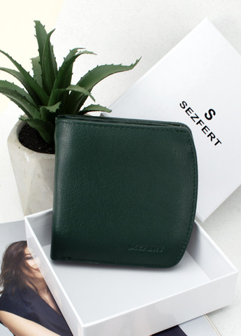 Жіночий шкіряний гаманець 13703-7 маленький темно-зелений Sezfert (261240274)