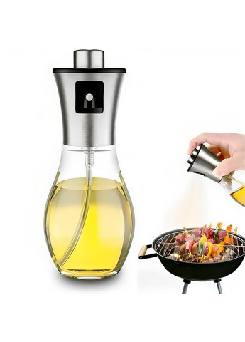 Розпилювач диспенсер пляшка спрей для олії, оцту, соусів, 200 мл скляний Kitchen Master (264387157)
