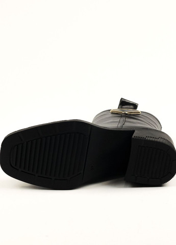 Осенние ботинки на каблуке черные кожа Mario Muzi
