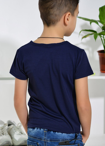 Синяя футболки сорочки футболка на хлопчика синя (лента) Lemanta