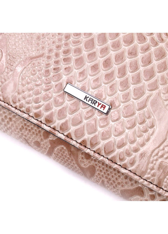 Чудовий жіночий портмоне з лакованої фактурної шкіри 21430 Бежевий Karya (258286345)