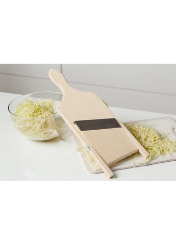 Ручная широкая деревянная шинковка для капусты нарезки овощей и фруктов с одним лезвием (14*38 см) Wood&Steel (259109576)