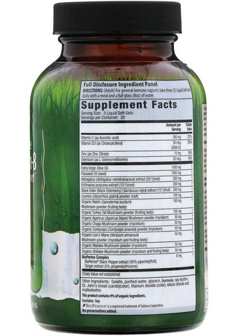 Добавка для иммунитета Pure Defense Mushroom-8, Immune Support, 60 Liquid Soft-Gels Irwin Naturals (276907095)