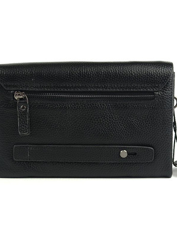 Чоловіча маленька шкіряна сумка клатч гаманець з клапаном, чорний діловий клатч з натуральної шкіри No Brand (266914614)
