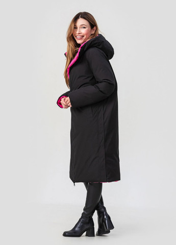 Чорна зимня куртка двостороння модель 3857 Icebear