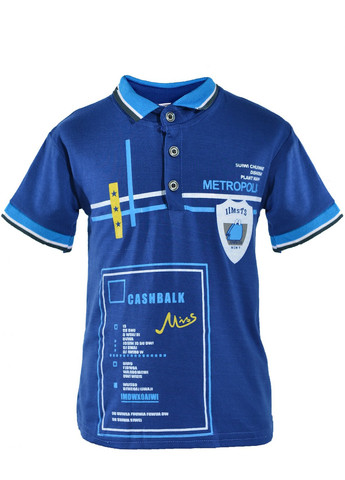 Синяя футболки сорочки футболка на хлопчика електрик (metropolis) Lemanta