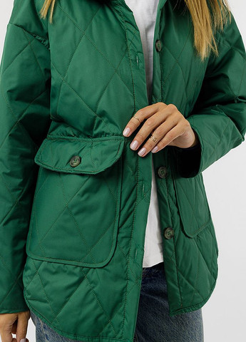 Зелена демісезонна куртка жіноча колір зелений цб-00227865 Qalinka