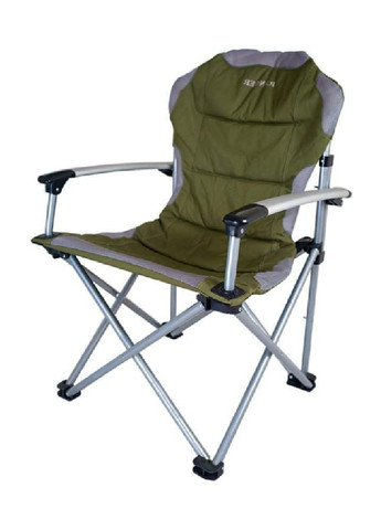 Раскладное кресло стул с подлокотниками для отдыха пикника кемпинга рыбалки 105х63х67 см (475291-Prob) Зеленый с серым Unbranded (265391194)