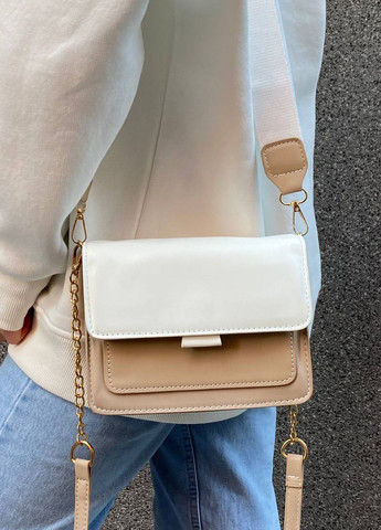 Жіноча сумка крос-боді бежева коричнева No Brand (268039599)
