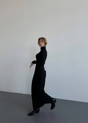 Черное женское платье макси цвет черный р.42/44 446421 New Trend