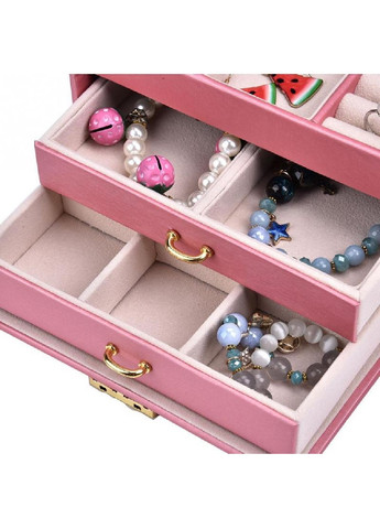 Шкатулка сундук органайзер коробка футляр для хранения украшений бижутерии 18х14х12.5 см (474650-Prob) Розовый Unbranded (259203893)