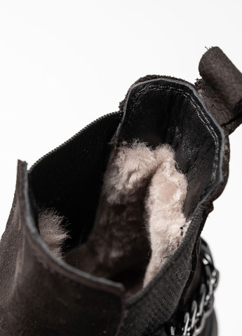 Черные повседневные зимние ботинки зимние из натуральной кожи на девочку 9077 38 26.5см черный 67911 Tutubi
