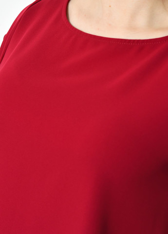 Бордовая блуза женская однотонная бордового цвета с баской Let's Shop