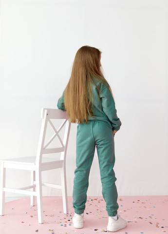 Дитячий костюм худі та джогери для дівчинки колір м'ята 438427 New Trend (260491669)