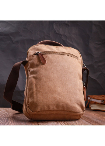 Відмінна вертикальна сумка для чоловіків із текстилю 22236 Коричневий Vintage (267948753)