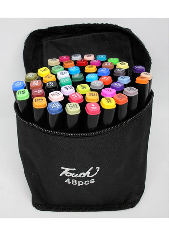 Скетч маркери двосторонні 48 шт фломастери спиртові набір в сумці за номерами Touch (259505008)