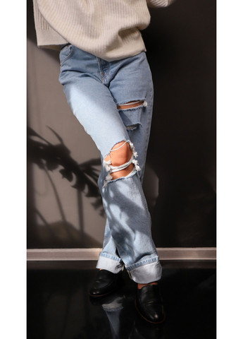 Жіночі протерті джинси Н&М (10246) 36 Блакитні H&M - (258744207)