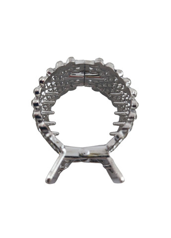 Кільце зі стразами сріблястий метал, діаметр 3,5см (138701-2) No Brand (259036550)