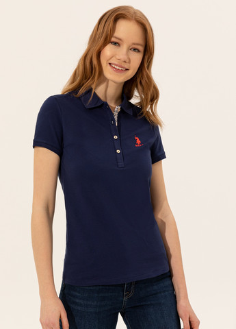Темно-синяя женская футболка-футболка поло женское U.S. Polo Assn.