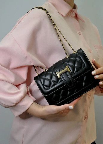 Женская классическая сумка кросс-боди на цепочке черная No Brand (273030616)