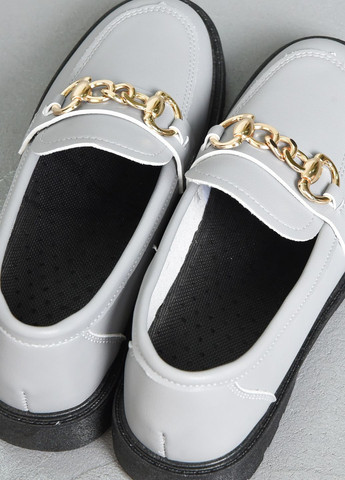 Туфлі-лофери жіночі сірого кольору Let's Shop (274535689)