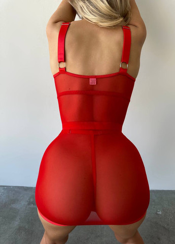 Красное откровенный спокуслива сукня сіточка Vakko однотонное