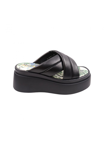 Шльопанці жіночі чорні натуральна шкіра Oeego 164-23LSHC (257781873)