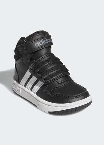 Черные спортивные осенние высокие кроссовки hoops adidas