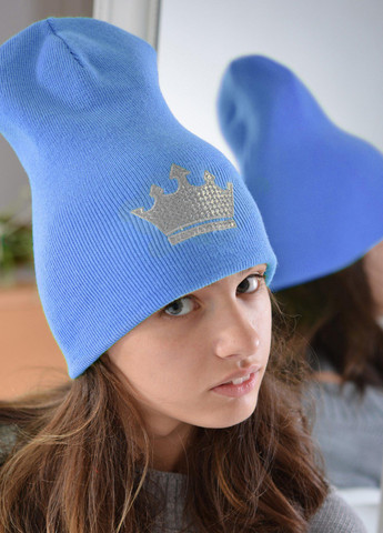 Шапки Шапка для дівчаток блакитна (корона серебро) Lemanta (259482321)