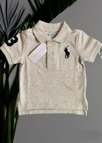 Бежевая детская футболка-поло для мальчика Ralph Lauren
