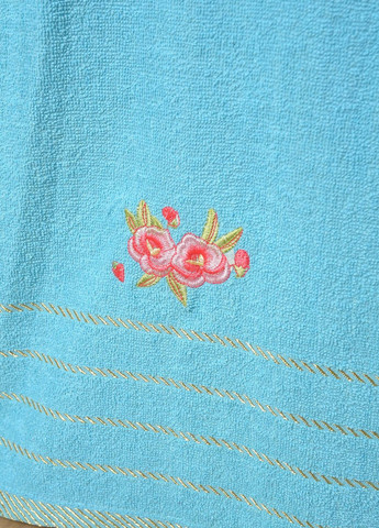 Полотенце банное махровое голубого цвета Let's Shop однотонный голубой