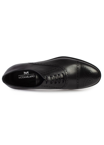 Черные классические туфли мужские бренда 9200391_(2) ModaMilano на шнурках