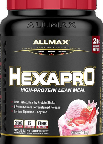 Протеїн Hexapro High-Protein Lean Meal 907 g (Strawberry) ALLMAX Nutrition (260620038)
