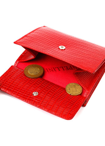 Фактурный кошелек для женщин среднего размера из натуральной кожи 21819 Красный Canpellini (259873922)