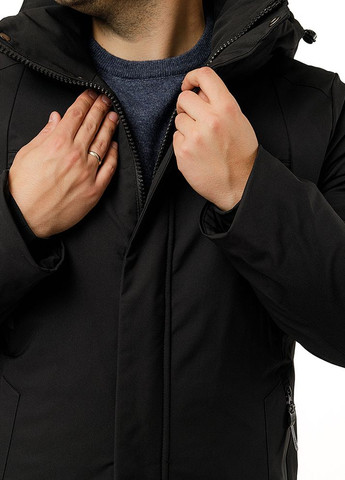Чорна демісезонна чоловіча коротка куртка колір чорний цб-00220367 K.F.G.L.