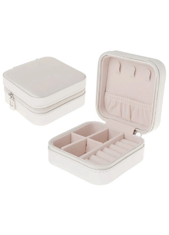 Скринька скриня органайзер коробка футляр для зберігання прикрас біжутерії еко шкіра 10х10х5 см (474622-Prob) Біла Unbranded (259131581)