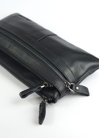 Шкіряний чоловічий чорний клатч сумочка на три відділення, класична сумочка клатч зі шкіри флотар No Brand (266914618)